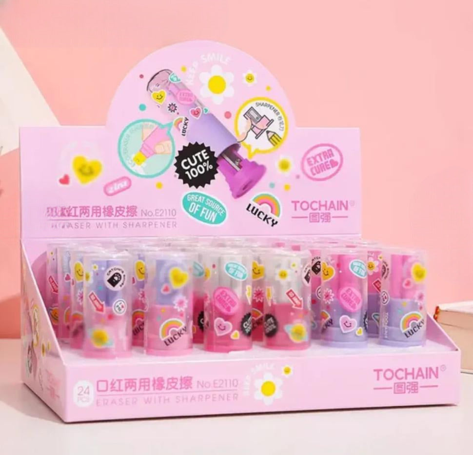 2 In 1 Cartoon Design Eraser And Sharpener, Kids School Stationary Supplies, Animal pencil Eraser 2 In 1 Cartoon Design Eraser And Sharpener, Kids School Stationary Supplies, Animal pencil Eraser